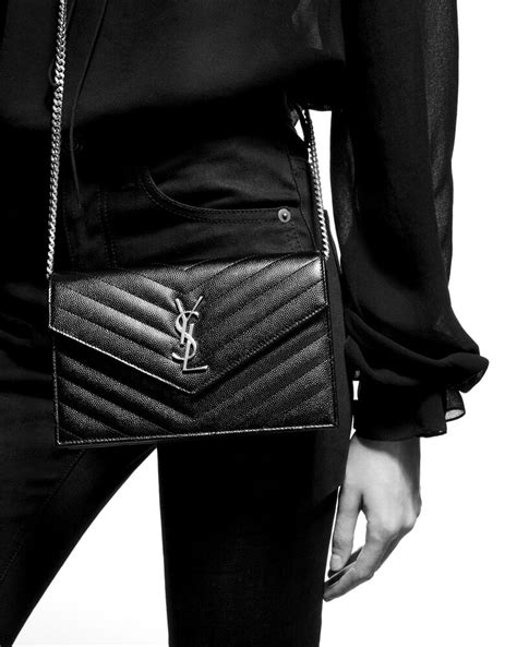 ysl chevron quilted wallet on chain|CASSANDRE envelope chain wallet in patent leather .